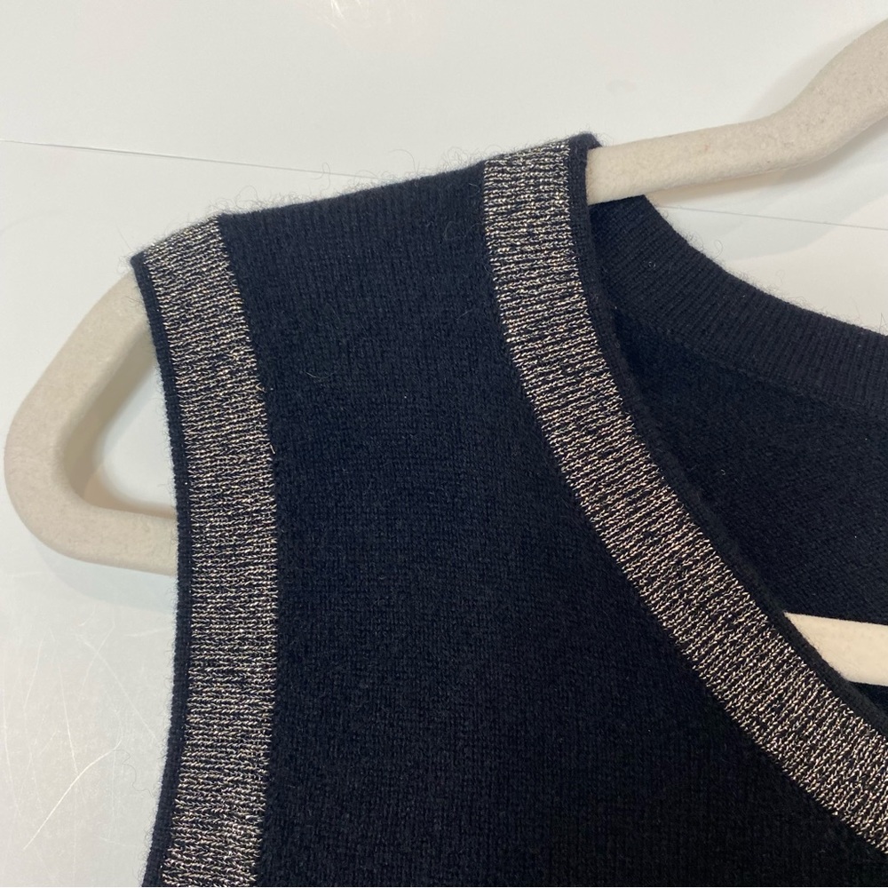 NWT 100% Cashmere Jones New York Black Sleeveless Sweater Knit Tank Top … - Picture 4 of 13